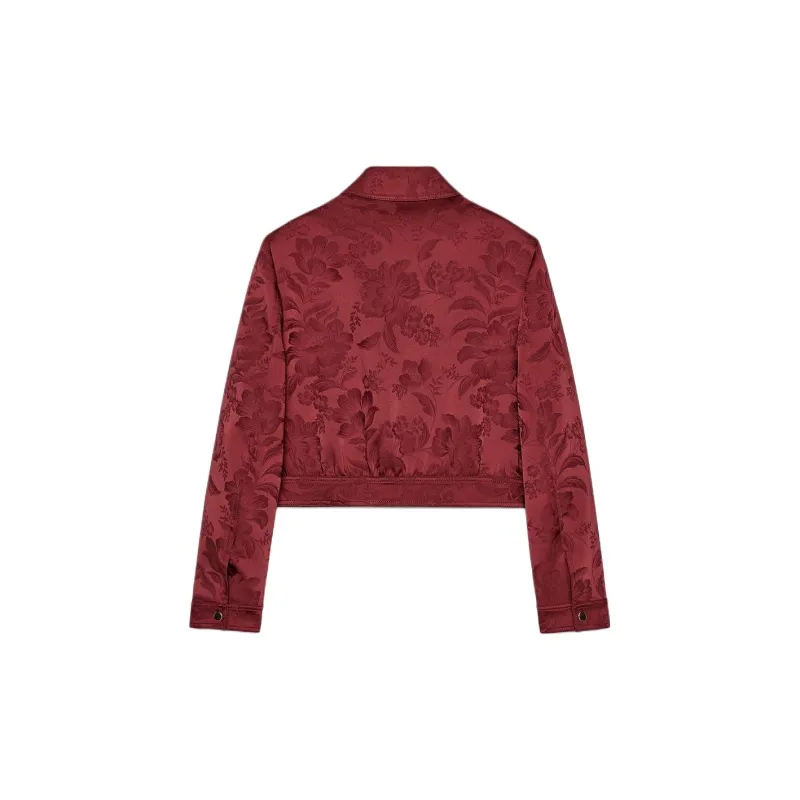 ZARA Jackets Coats Women's Burgundy Burgundy-1