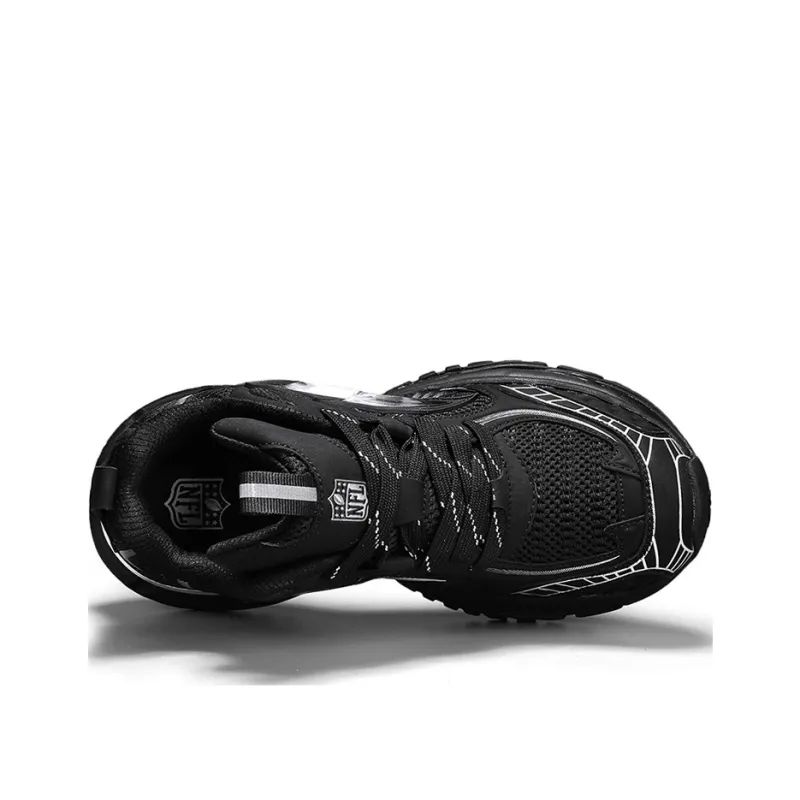 NFL Ultra S Chunky Sneakers Unisex Low Top Black Silver-3