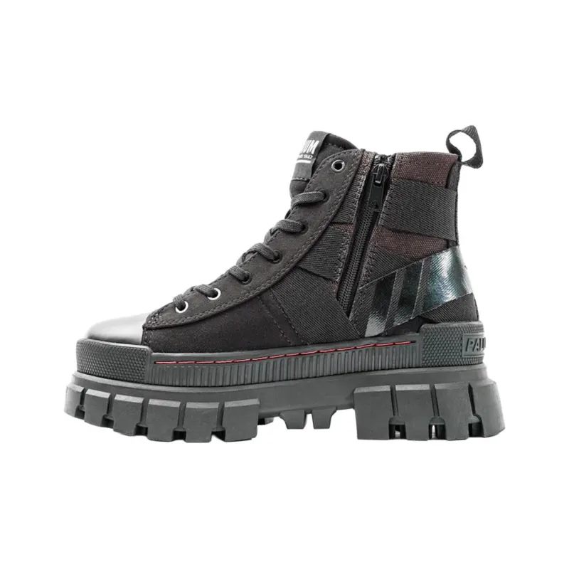 Palladium Revolt Wear resistant And Waterproof Mid Top Canvas Shoes Women's Black-1