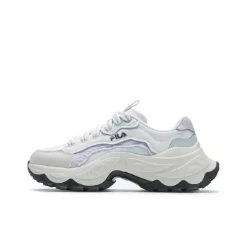 FILA SOFIA 4 Fish Bone Shoes Cushioning, Wear Resistant Low Top Casual Shoes Women's White Blue