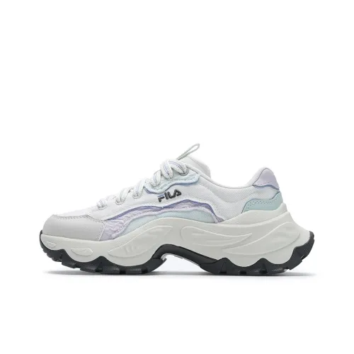 FILA SOFIA 4 Fish Bone Shoes Cushioning, Wear Resistant Low Top Casual Shoes Women's White Blue