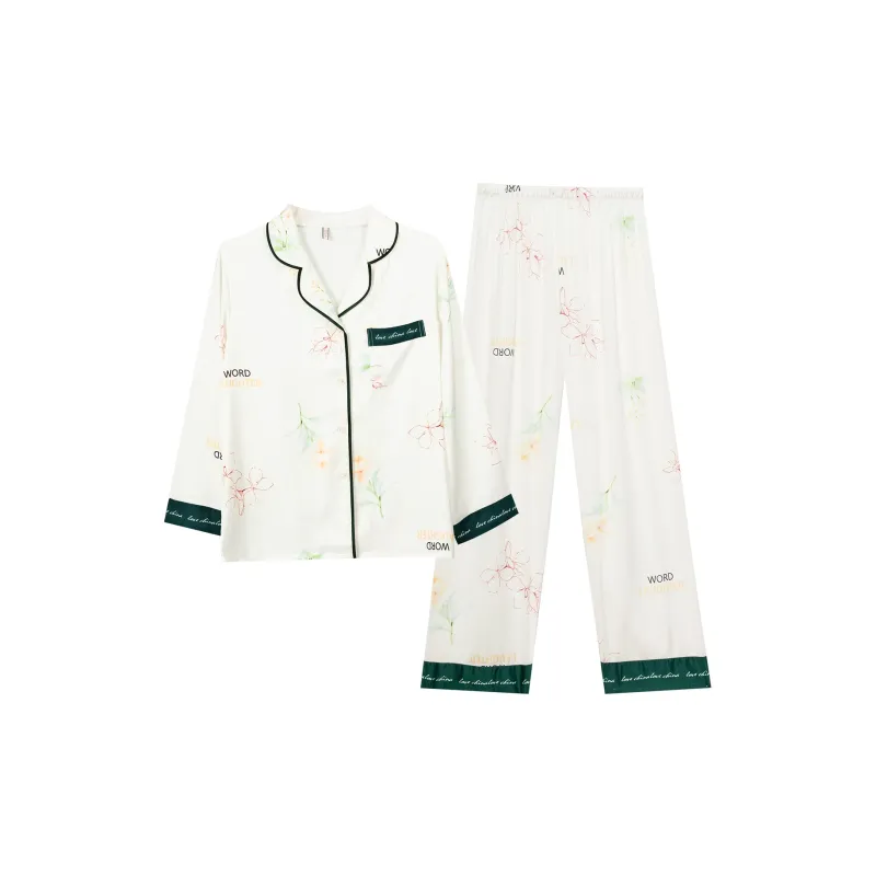 Shanghai Story Pajama Set Women's Pink White-0