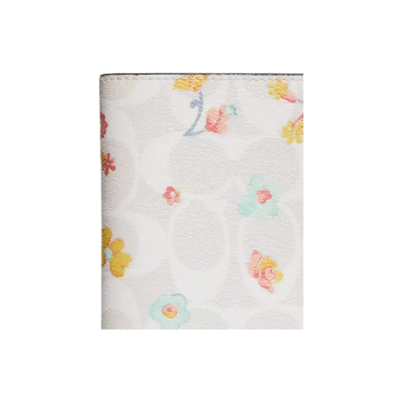 COACH Coated Canvas Wallet, Card Holder, Passport Holder Trumpets Women's White-3