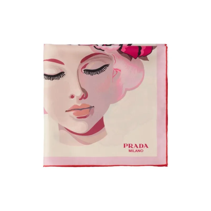 PRADA Printed Silk Scarf-1