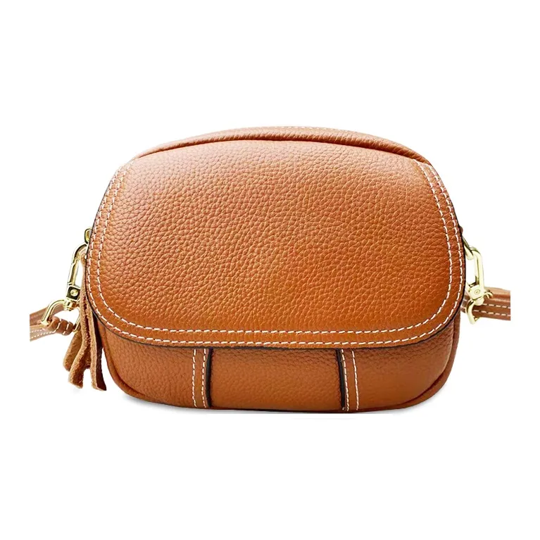 Yalu Cow Leather Crossbody Bag Women's Pearl Blue/Caramel/Black-0