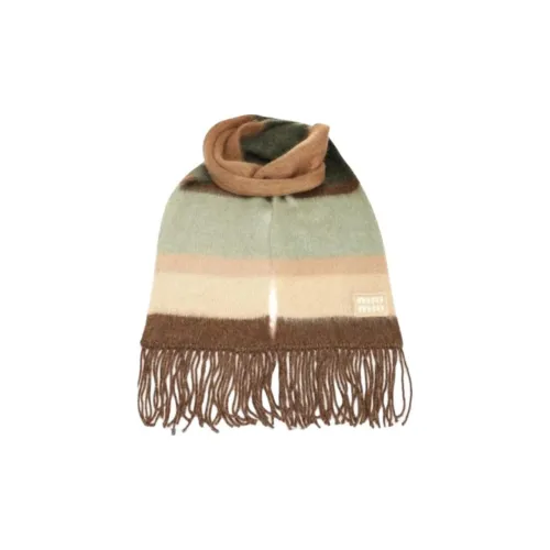 MIU MIU Mohair Wool Nylon Knit Scarves Women's Multicolor