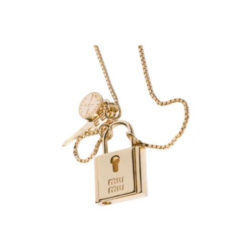 MIU MIU Brass Necklaces Women's Gold