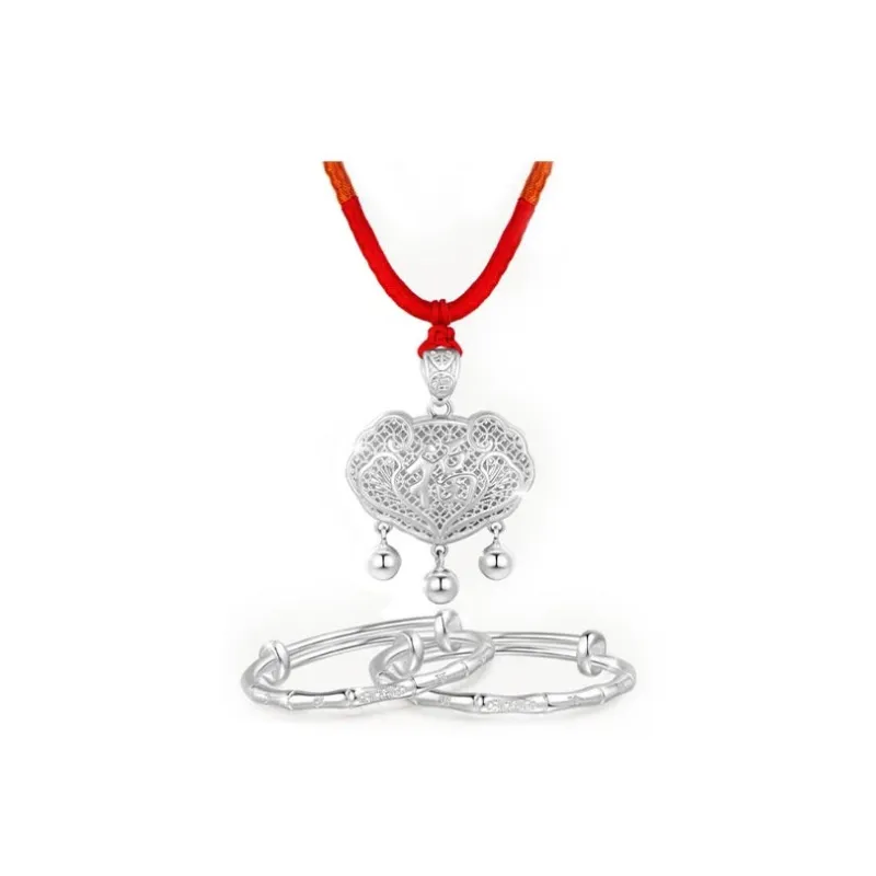 SHARK BABY S999 Fine Silver Cloth Rope Necklaces Women's-0
