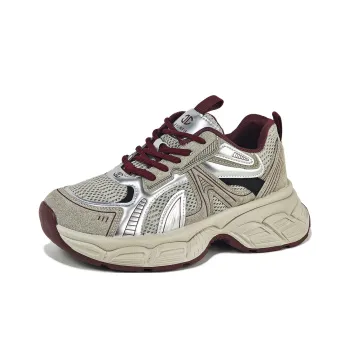 JEHURFIE Slip Resistant Breathable Moisture Wicking Lightweight Height Increasing Low Top Chunky Sneakers Women's