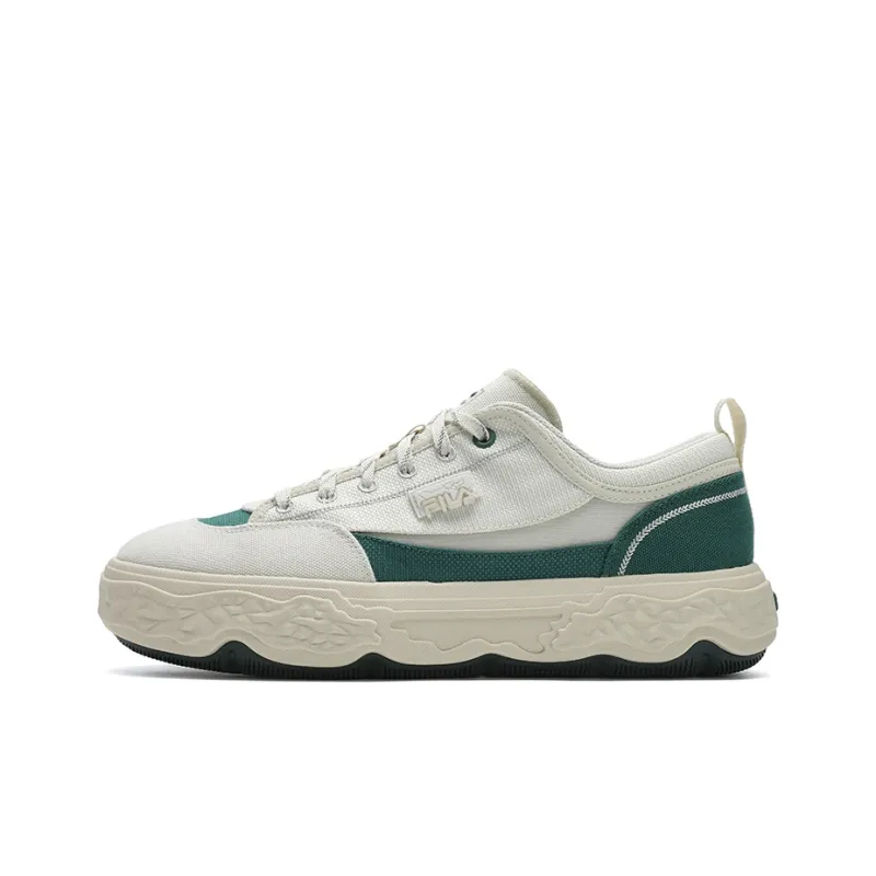 FILA ROCK Cushioning Low-Top Casual Shoes Men's White Green-0