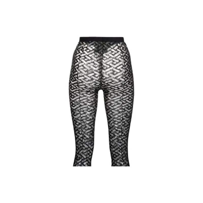 VERSACE Monogram Tulle Tights 'Black'-4