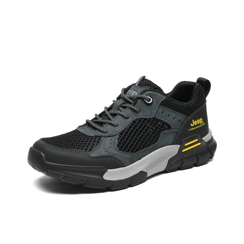 Jeep Fashion Sports Collection Shock Absorbers With Slip Resistant Features Low Top Hiking Shoes Men's-6