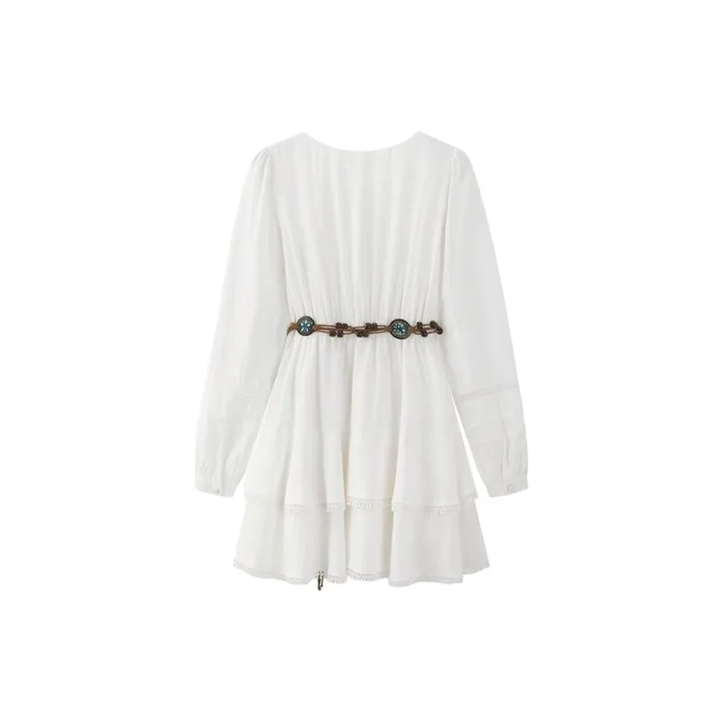 KEAB Long-Sleeved Dresses Women's White-1
