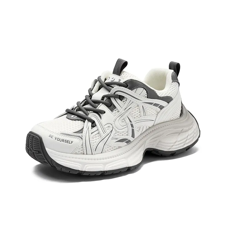 JOSINY Low-Top Chunky Sneakers Women's White Gray-1