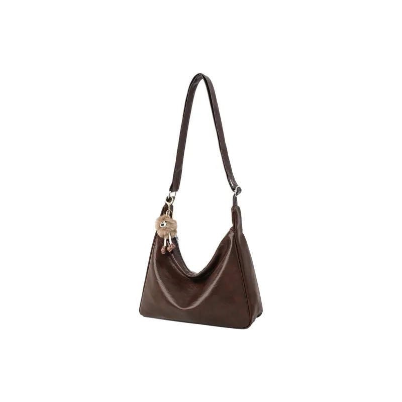 MILLIE'S Synthetic Leather Shoulder Bag Crossbody Bag Hobo Bag Regular Women's Coffee/Black-2
