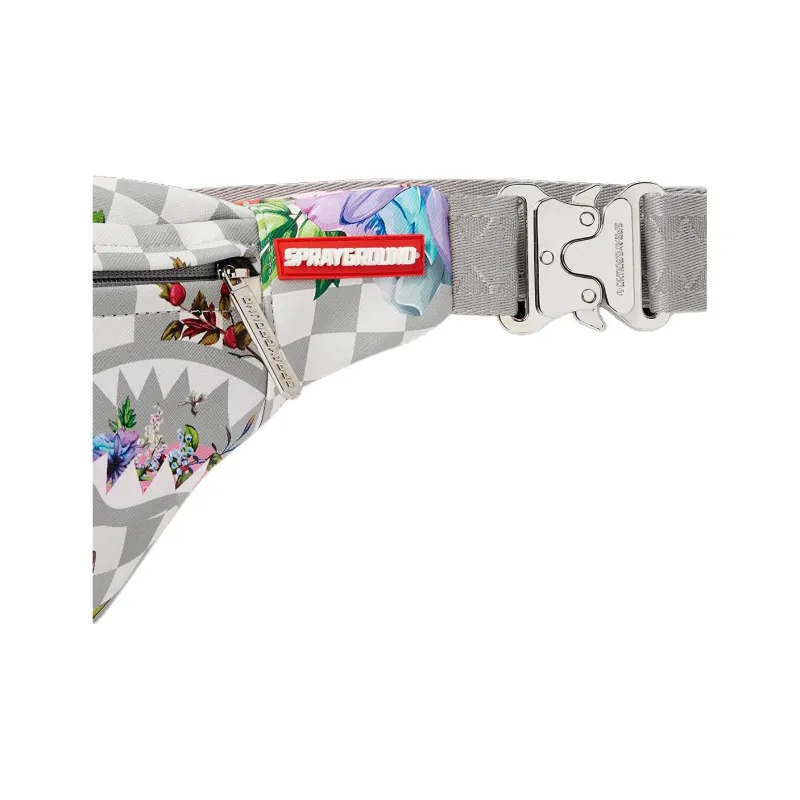 SPRAYGROUND Canvas Crossbody Bag, Sling Bag, Fanny Pack Regular Unisex Gray White-3