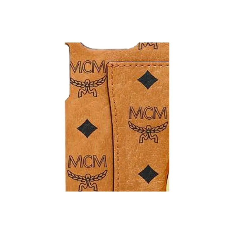 MCM Artificial Leather Cell Phone Case Cell Phone Pouch Unisex Cognac-2