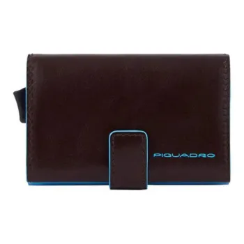 PIQUADRO Leather Card Holder Men's Brown