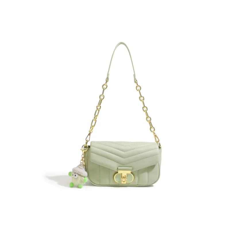 BOBDOG PU Shoulder Bag Small Size Women's Ecru/Pink/Green/Black-9