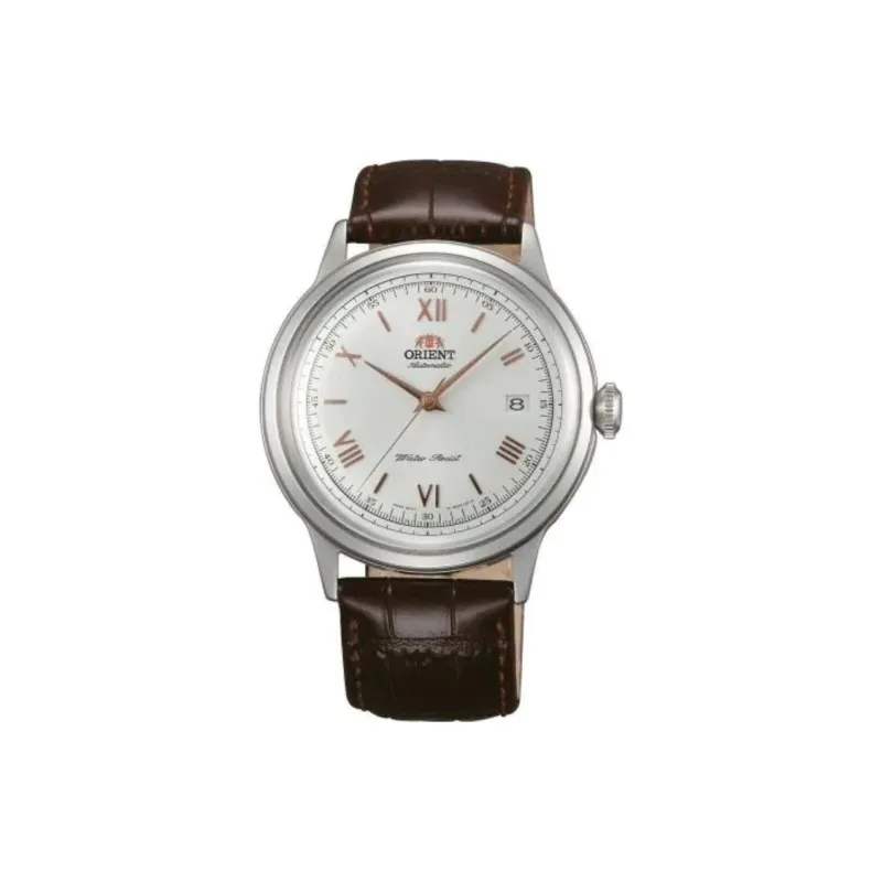 ORIENT Automatic Mechanical Movement Cow Leather Strap Watch 41mm Men's Watches Silver Dial-0
