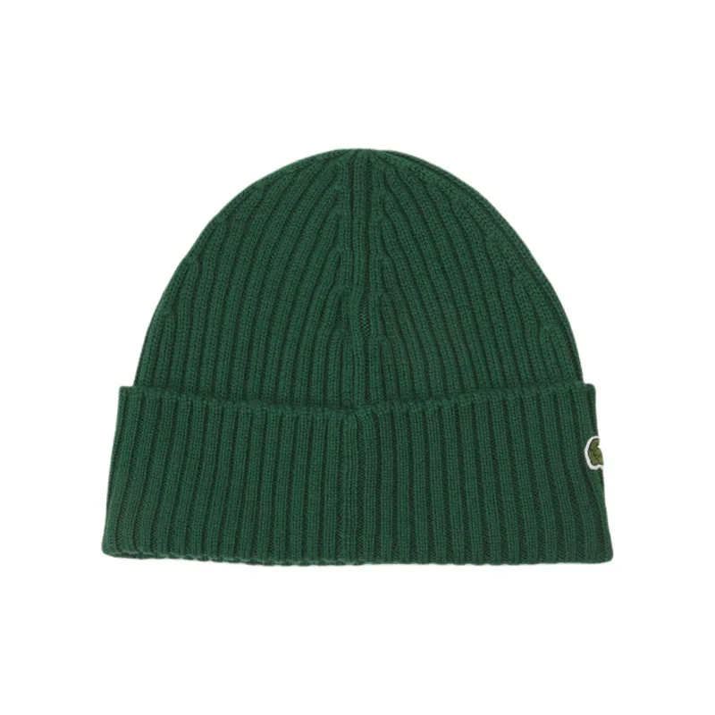 LACOSTE Logo-Embroidered Ribbed Beanie-2