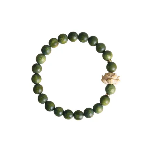 JIUHUASHAN Green Sandalwood Wooden Bracelets Unisex