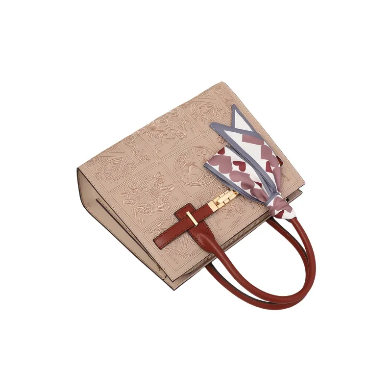 COMELY Cow Leather Handbag, Shoulder Bag, Crossbody Bag Regular Women's Beige Apricot-6