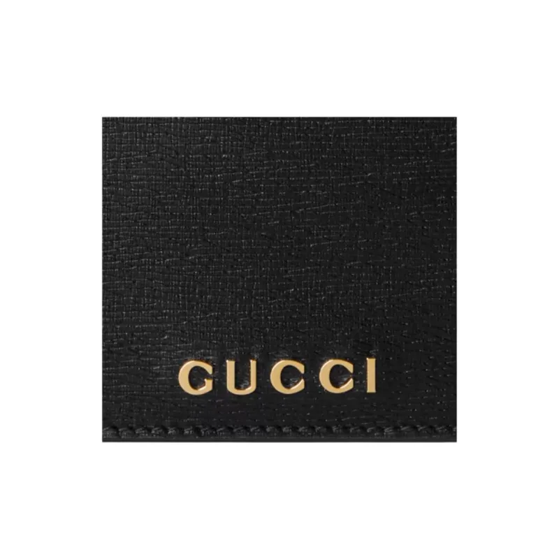 GUCCI Leather Wallet Women's Black-4