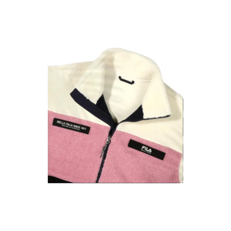 FILA Velvet feel Coat Unisex Pink-2