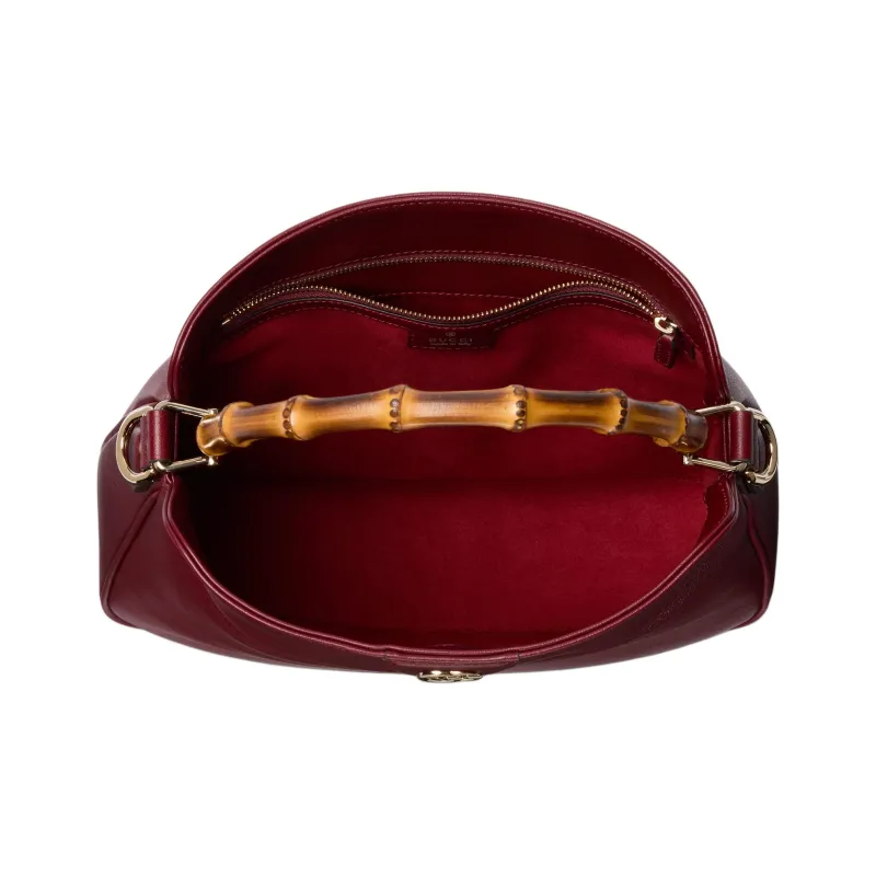 GUCCI Diana Leather One Shoulder Handbag Medium Size Women's Red-4