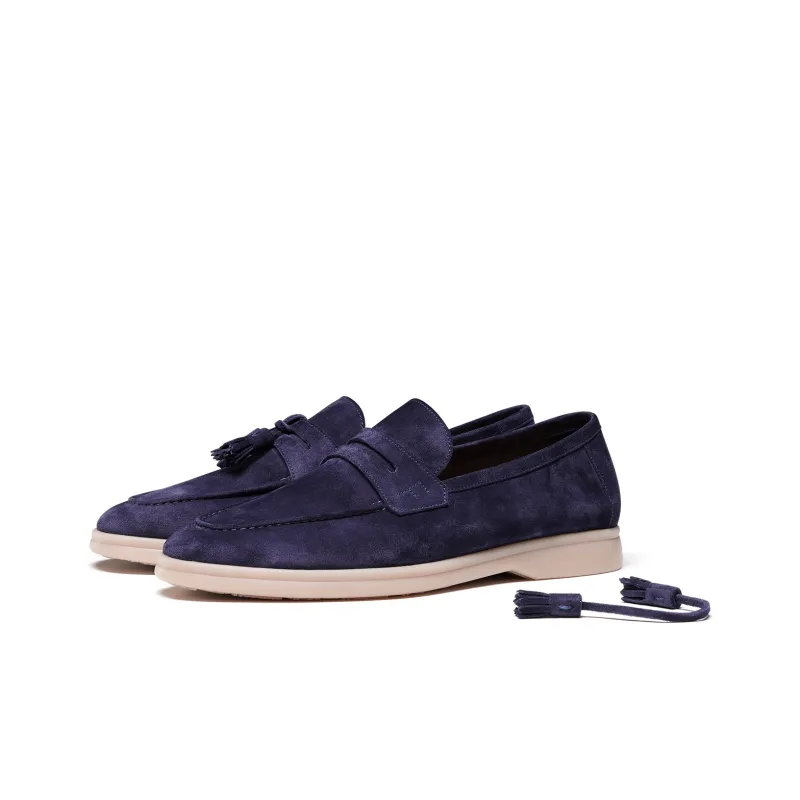 TRUFFAUT Soft Sole Breathable Fringe Slip on Loafers Men's-18