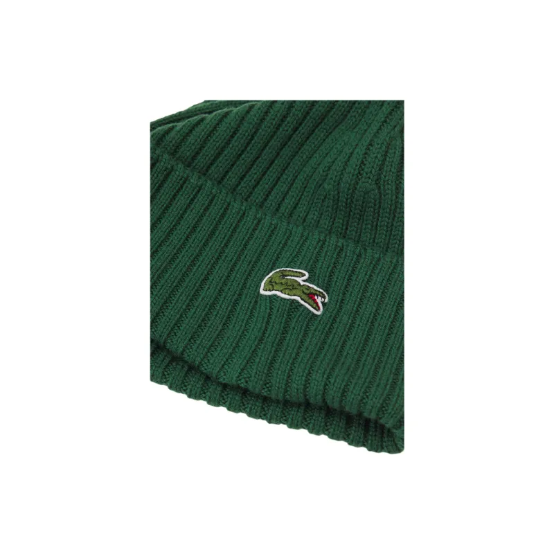 LACOSTE Logo-Embroidered Ribbed Beanie-3
