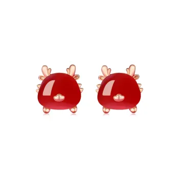 CENTURY&KINDLE Agate Stud Earrings Women's