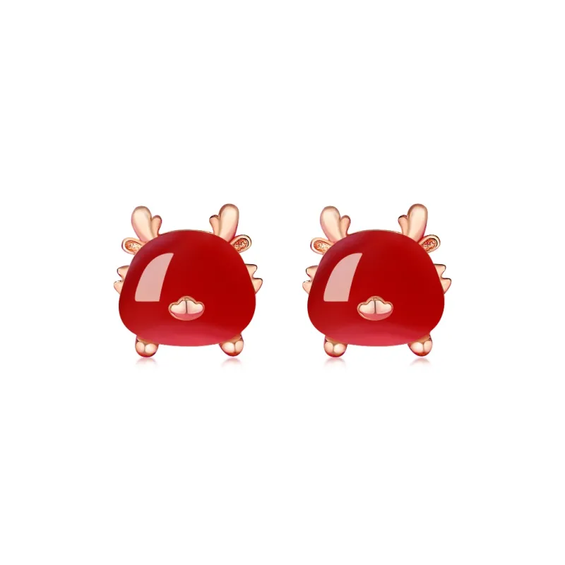 CENTURY&KINDLE Agate Stud Earrings Women's-0