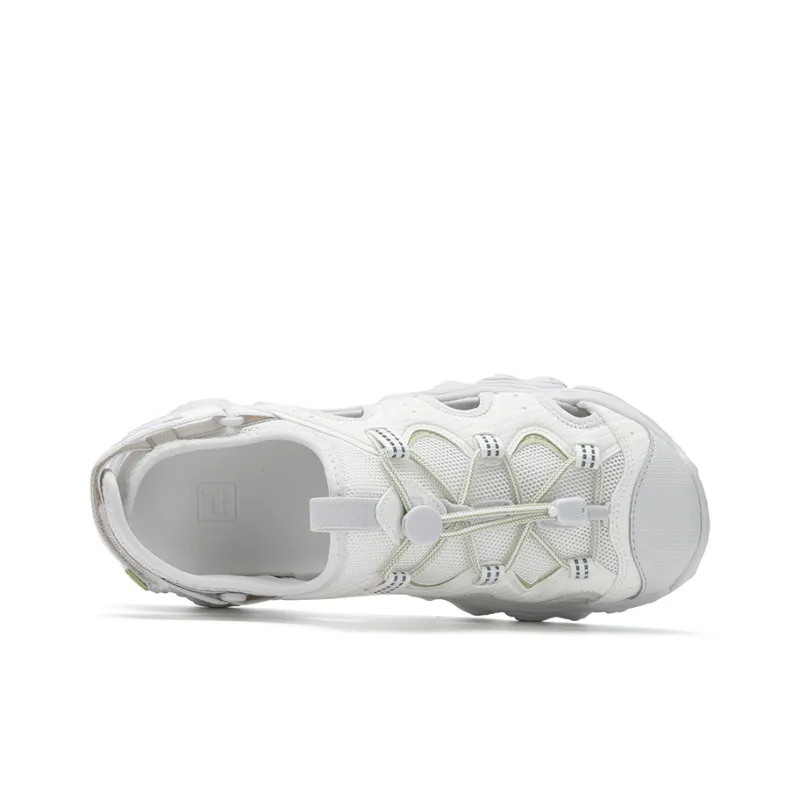 FILA FLUID 5 SANDAL Cat Paw, SuXi Girlish Beach Sandals Women's White Gray-3