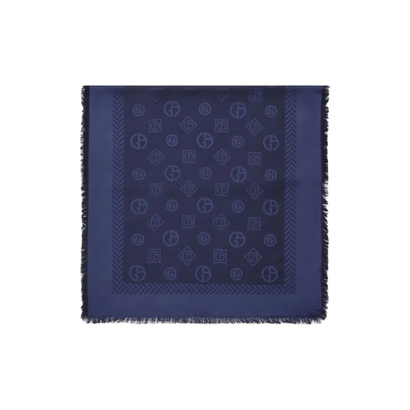 EMPORIO ARMANI Monogram Jacquard Virgin wool And Silk Stole-0