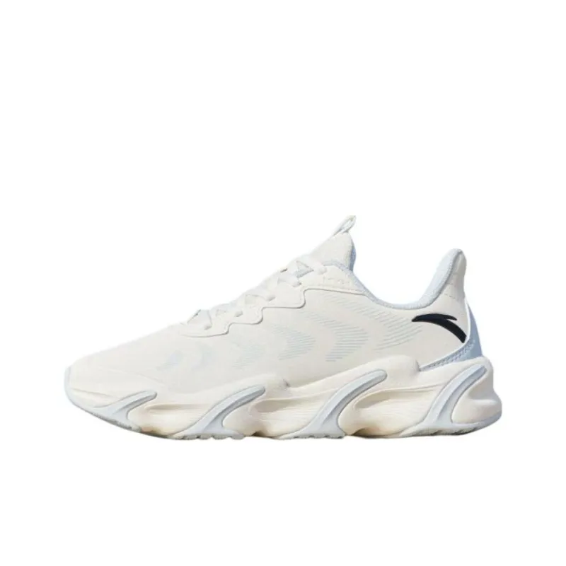 Anta Keep Moving Cushioning Wear-Resistant Low-Top Running Shoes Women's White Blue-0