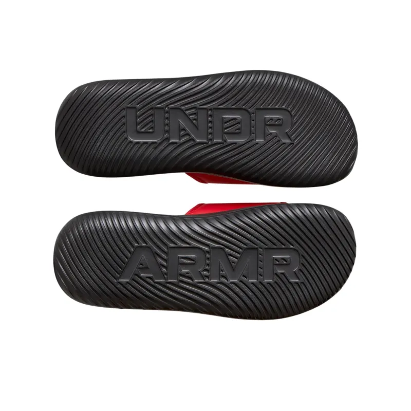 Under Armour Ignite Pro Slip Resistant Abrasion Resistant Slide Slippers Men's Black Red-4