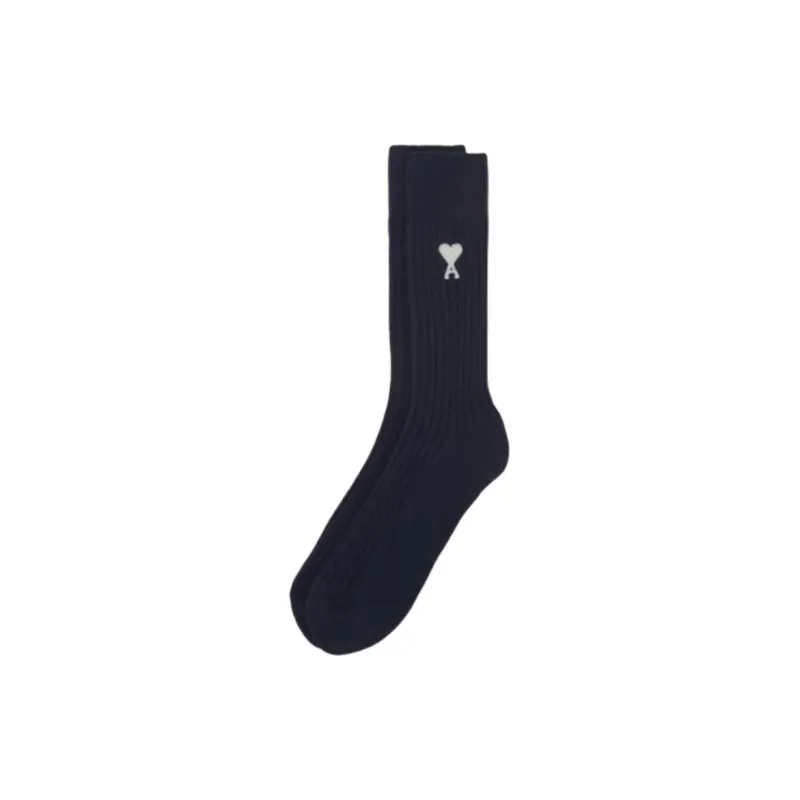 Ami Paris Ami De Coeur Knit Long Socks-0