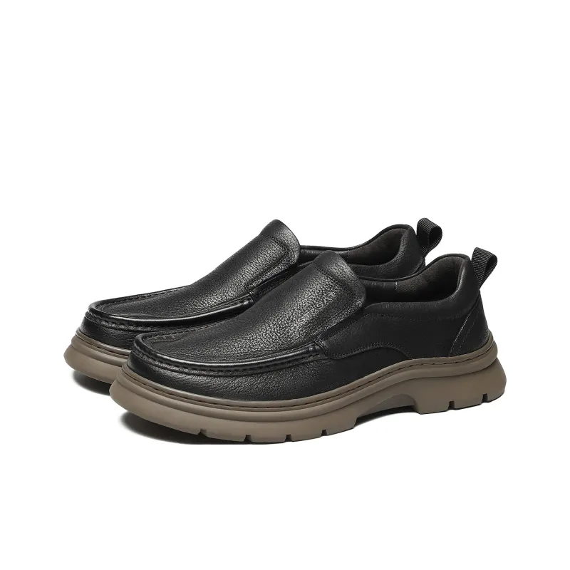 ST&SAT Fashion Genuine Leather Trendy Slip-on Men's Dress Shoes-0