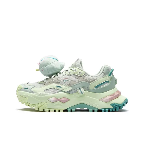 FILA FUSION BIANCO Slip Resistant Height Increasing Low Top Chunky Sneakers Women's Aqua