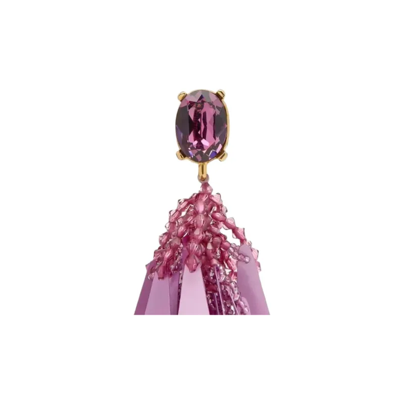 Oscar De La Renta Sequin Petal Clip on Earrings-1
