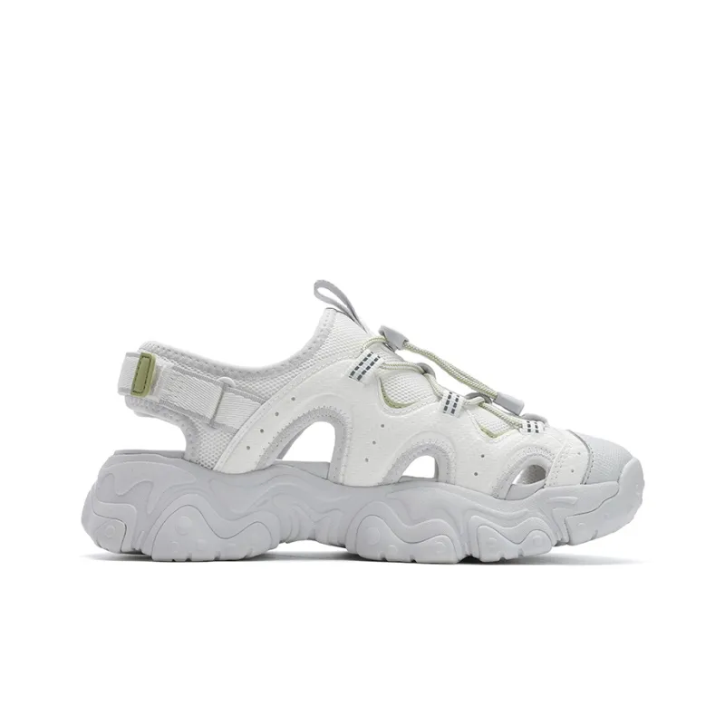 FILA FLUID 5 SANDAL Cat Paw, SuXi Girlish Beach Sandals Women's White Gray-1