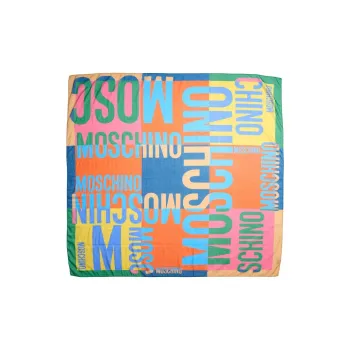 MOSCHINO Logo Printed Square Scarf
