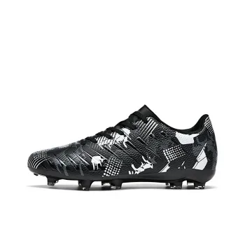 Hicellon AG Rubber Short Studs Soft Ground Natural Ground Slip Resistant Coverage Soccer Shoes Unisex Black White