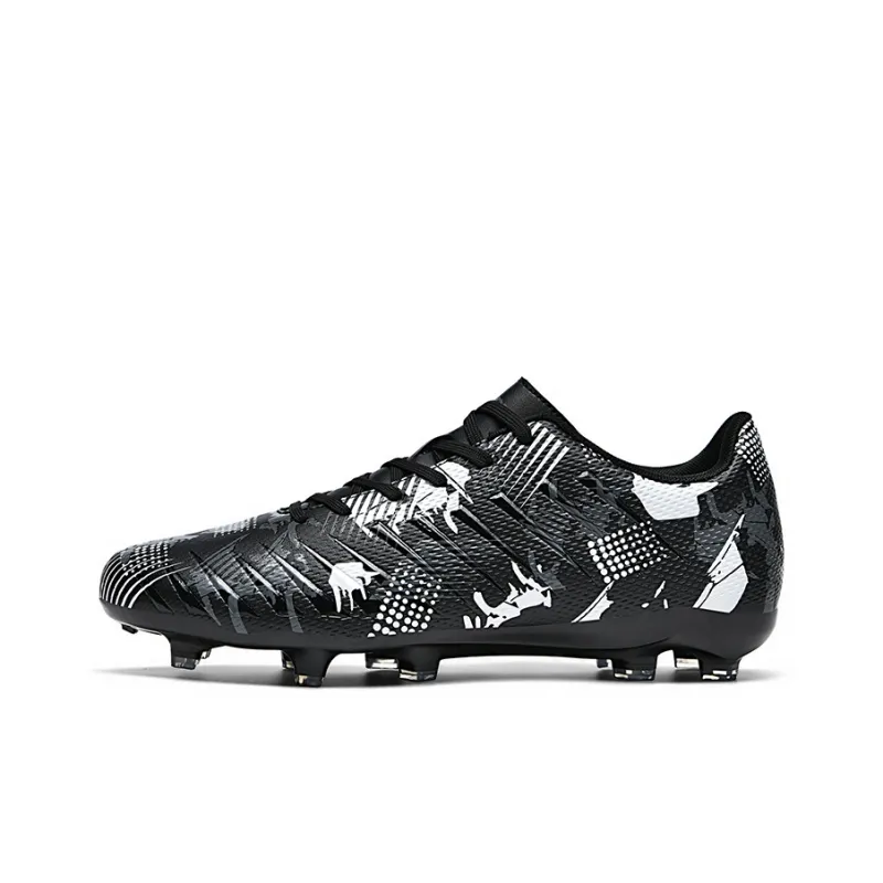 Hicellon AG Rubber Short Studs Soft Ground Natural Ground Slip-Resistant Coverage Soccer Shoes Unisex Black White-0