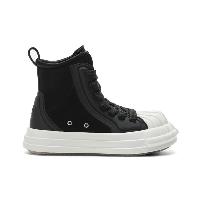 Ouder Sheller Anti-Slip And Wear-Resistant Height Increasing High-Top Skateboard Shoes Women's Black-1