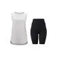 White Sleeveless Top+Starburst Black Knee-Length Pants