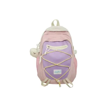 NOMK Nylon Backpack Unisex Pink/Yellow/Blue/Gray/Khaki/Green