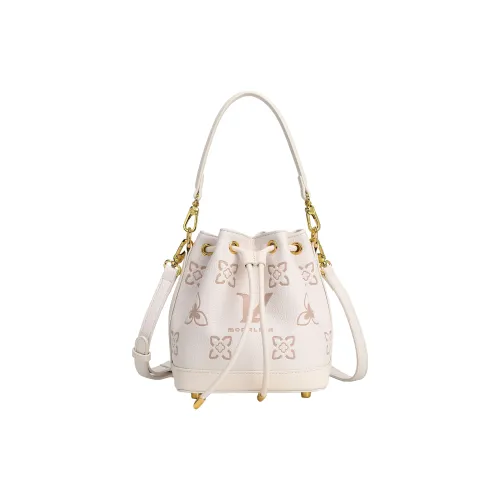 Monna Lisa Cow Leather Crossbody Bucket Handbag Small Size Women's Pink